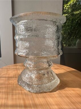 Vintage L.E. Smith Textured Ice Candle Holder 1970